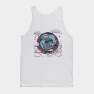 Circled Dolphins in the sky Tank Top